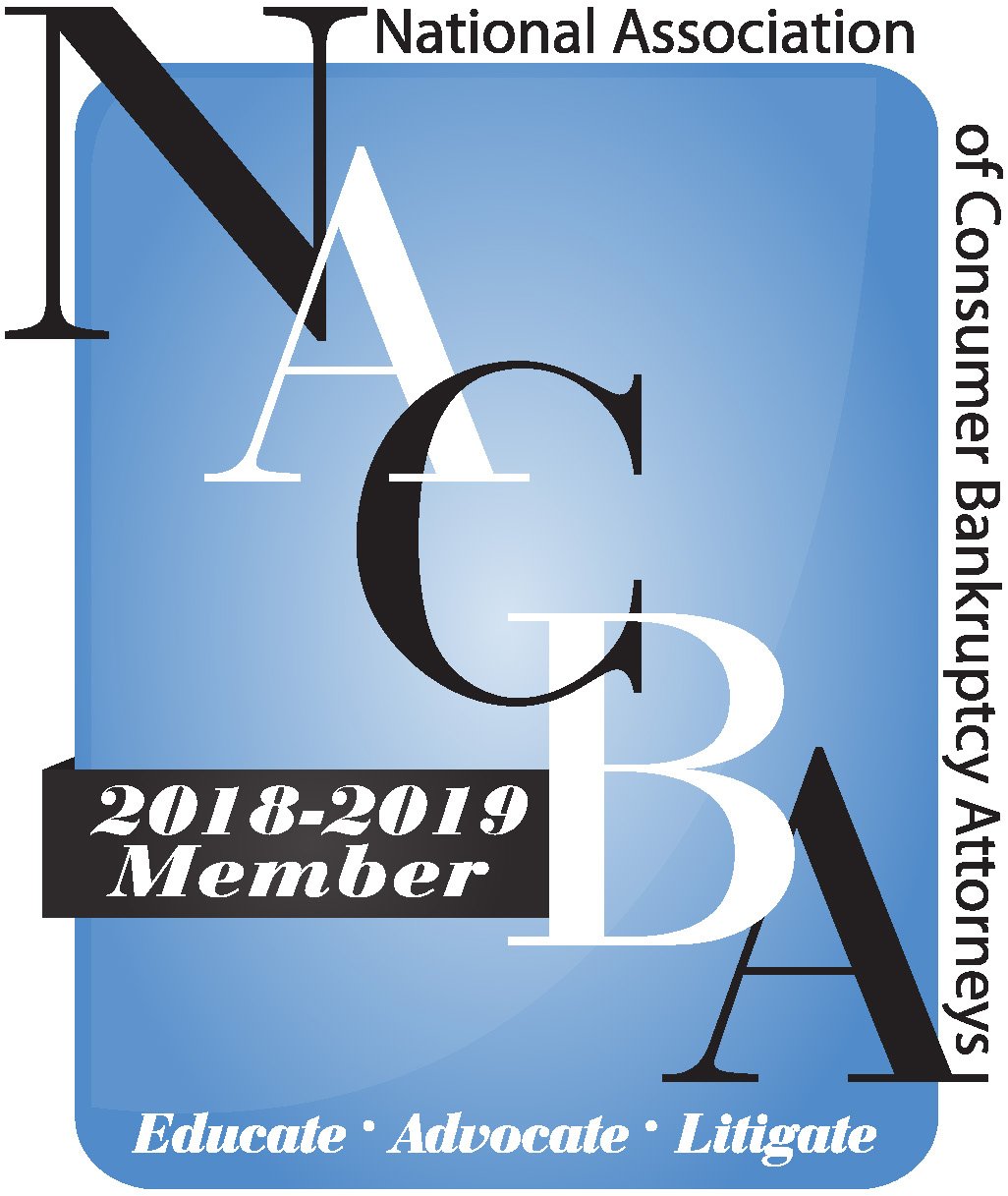 NACBA | National Association of Consumer Bankruptcy Attorneys | 2018-2019 Member | Educate. Advocate. Litigate